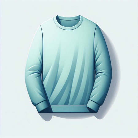 Blue hoodie with a long sleeve, isolated on a white backgroundのイラスト素材