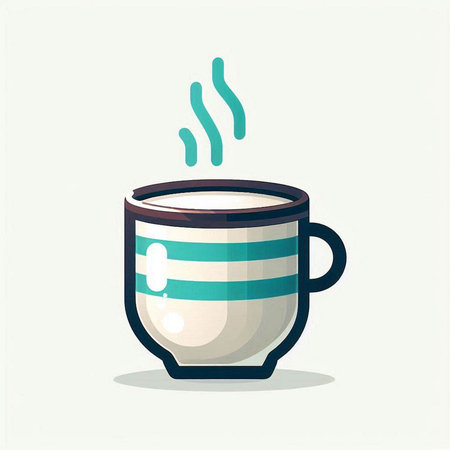 Coffee cup with saucer on a white background. Vector illustration.のイラスト素材
