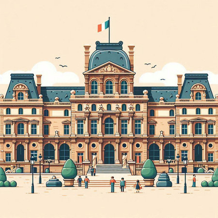 Copenhagen, Denmark. Famous building. Vector illustration.のイラスト素材