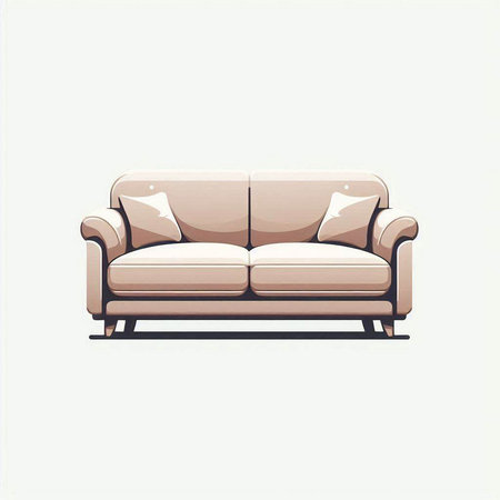 Sofa isolated on white background. Vector illustration in retro style.のイラスト素材