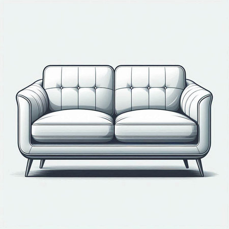 Sofa on a white background. Vector illustration of a sofa.のイラスト素材