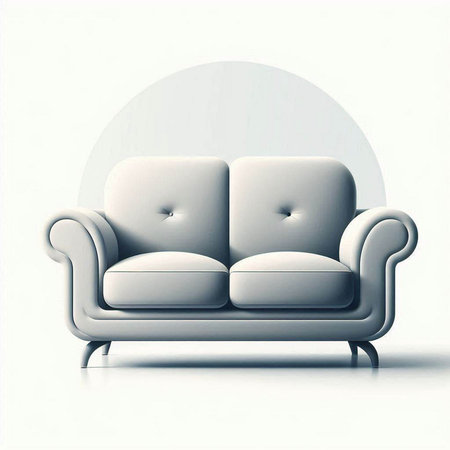 Comfortable sofa on a white background. 3d render illustration.のイラスト素材