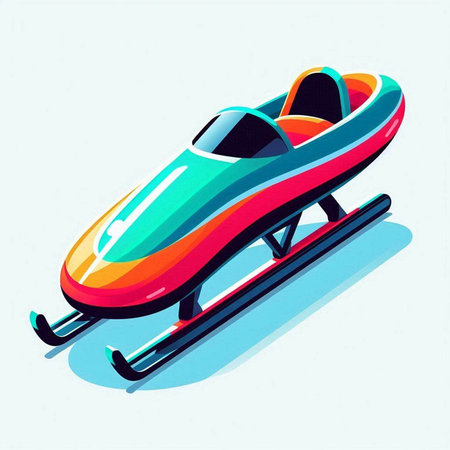 Bobsleigh. Vector illustration. Isolated on white background.のイラスト素材