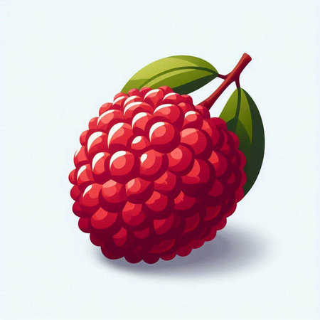 Illustration of a raspberry on a white background. Vector illustration.のイラスト素材