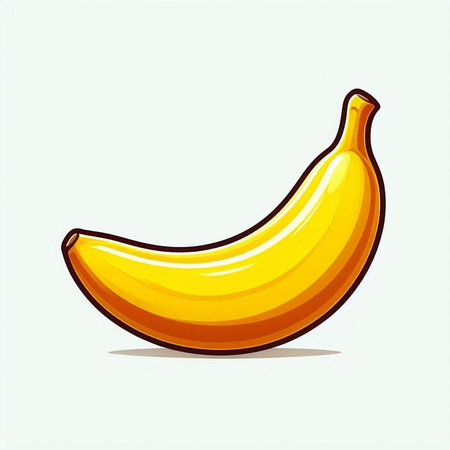 Illustration of a ripe banana on a white background. Vector illustrationのイラスト素材