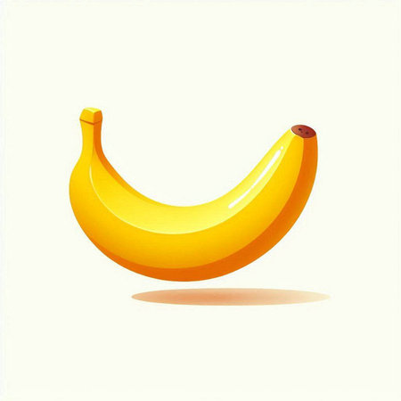Illustration of a ripe banana on a white background, vector illustrationのイラスト素材
