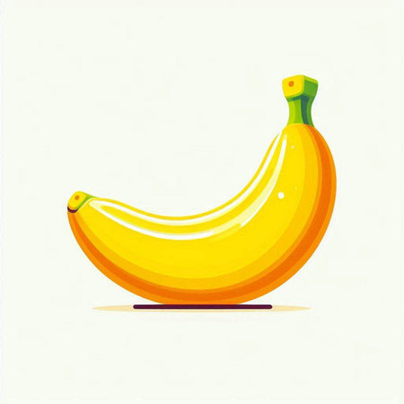 banana on a white background. Vector illustration of a banana.のイラスト素材