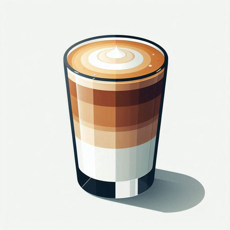 Coffee in a glass on a white background. Vector illustrationのイラスト素材