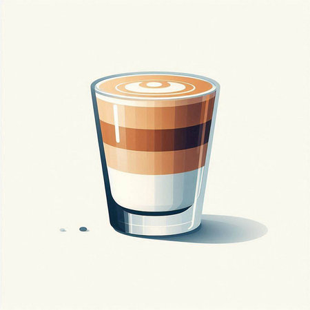 Coffee in a glass on a white background. Vector illustrationのイラスト素材