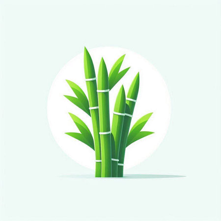 Green bamboo vector illustration. Isolated on white background. Vector illustration.のイラスト素材