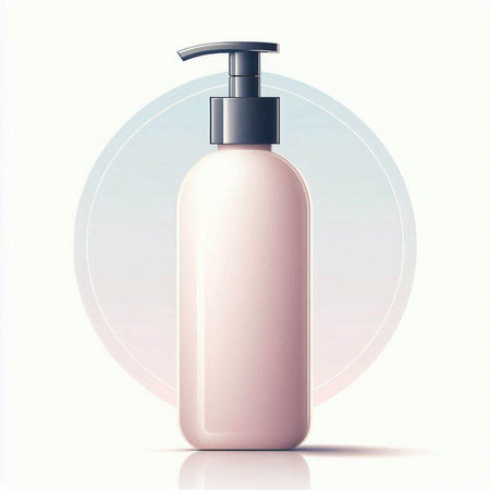 Plastic bottle of cosmetic cream or lotion. Vector illustration.のイラスト素材