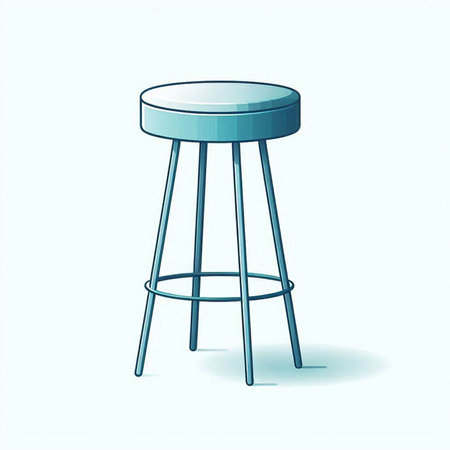 Illustration of a bar stool isolated on a white background. Vector illustration.のイラスト素材
