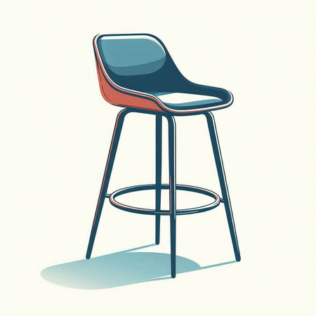 Modern bar stool on white background. Vector illustration. Eps 10.のイラスト素材