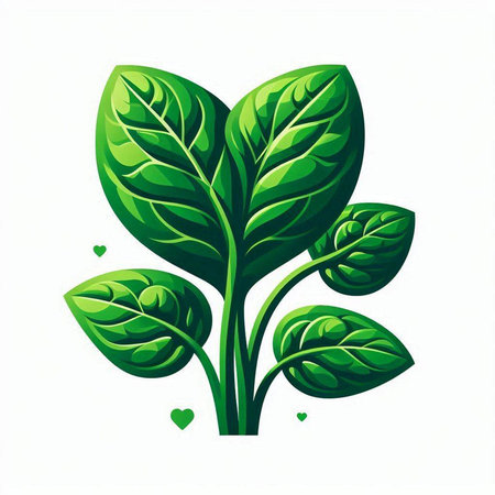 Leaves of spinach isolated on a white background. Vector illustration.のイラスト素材
