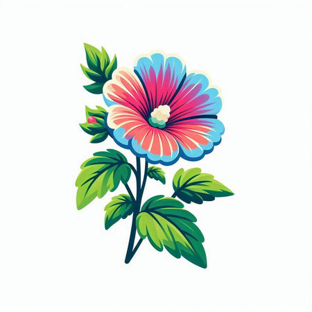 Colorful flower on a white background. Vector illustration. EPS 10のイラスト素材