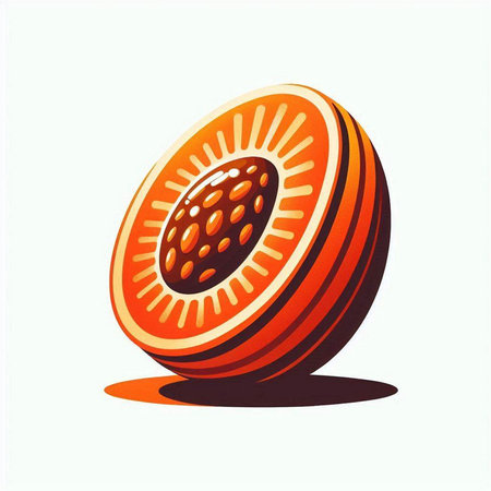 Vector illustration of orange fruit. Isolated on a white background.のイラスト素材