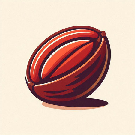 Illustration of a nut on a light background. Vector illustration.のイラスト素材