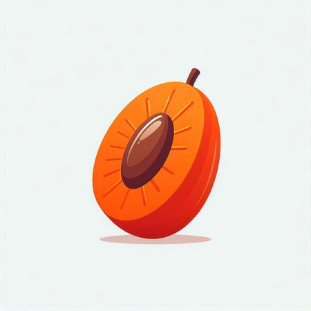 Apricot fruit isolated on a white background. Vector illustration.のイラスト素材