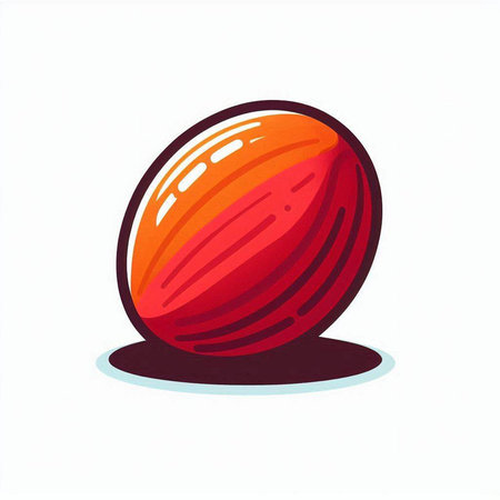 Cricket ball isolated on a white background. Vector illustration.のイラスト素材