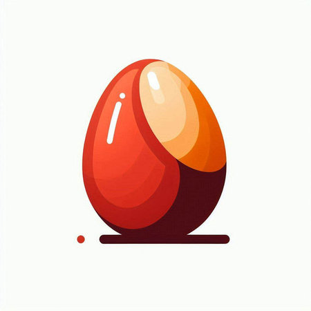 Easter egg vector icon. Red egg isolated on white background.のイラスト素材