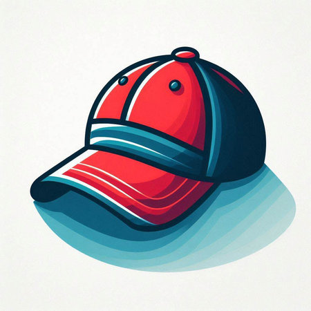 Baseball cap with visor on a white background. Vector illustrationのイラスト素材