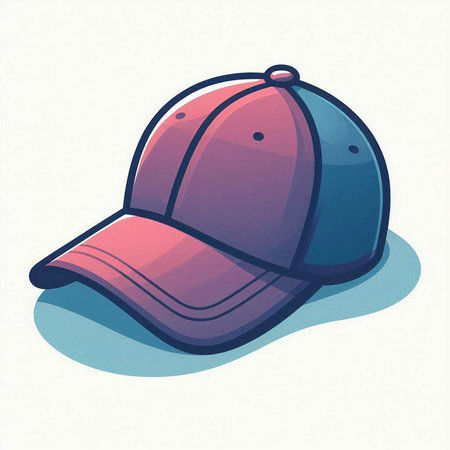 Illustration of a baseball cap on a white background, vector illustrationのイラスト素材