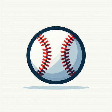 Baseball ball icon, vector illustration. Flat design style with shadowのイラスト素材