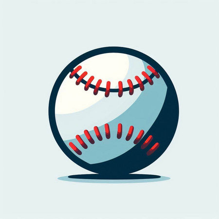 Baseball ball. Vector illustration of a baseball ball in flat style.のイラスト素材