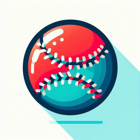 Baseball ball icon. Flat design style. Vector Illustration.のイラスト素材