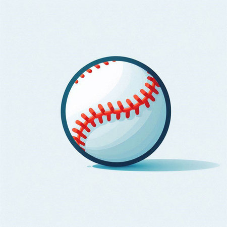 Baseball ball on blue background. Vector illustration. Eps 10.のイラスト素材
