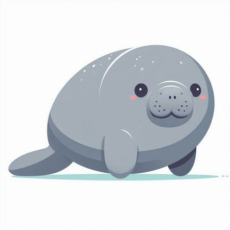 Cute cartoon seal. Vector illustration isolated on a white background.のイラスト素材