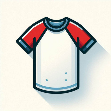 Soccer t-shirt icon with long shadow. Vector illustration.のイラスト素材