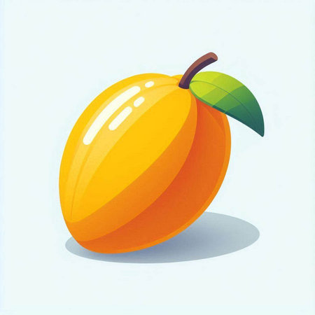 Illustration of a ripe juicy apricot on a white backgroundのイラスト素材