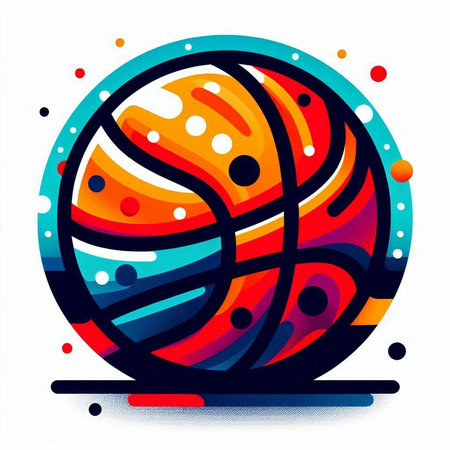 Colorful abstract basketball ball on a white background. Vector illustration.のイラスト素材