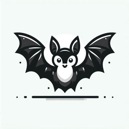 Bat with wings. Vector illustration. Isolated on white background.のイラスト素材