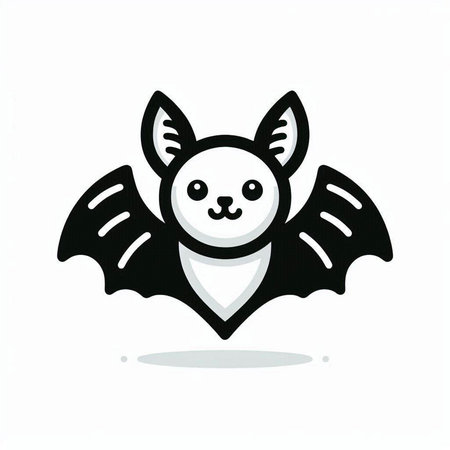 Bat icon isolated on white background. Vector illustration. Flat design.のイラスト素材