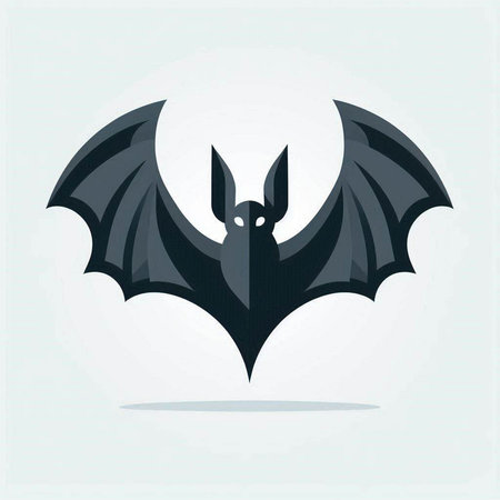 Bat with wings. Halloween icon. Vector illustration. Eps 10.のイラスト素材