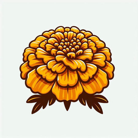 Orange chrysanthemum isolated on white background. Vector illustration.のイラスト素材