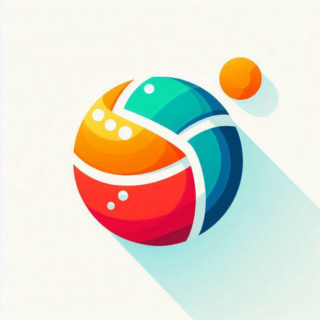 abstract icon of a colored ball on a white background, vector illustrationのイラスト素材