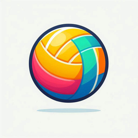 Volleyball colorful icon. Vector illustration. Isolated on white background.のイラスト素材