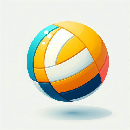 Volleyball ball icon. Vector illustration of a colorful ball.のイラスト素材