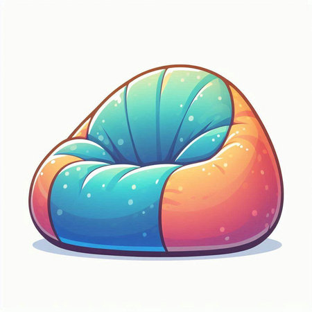 Illustration of a cartoon bean bag on a white background - vectorのイラスト素材