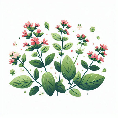 Flower background with flowers and leaves. Vector illustration. EPS10のイラスト素材