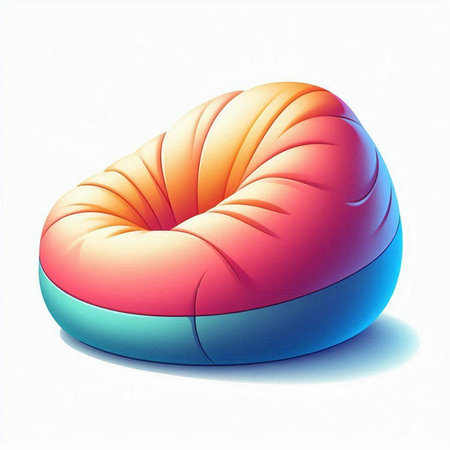 Illustration of a 3d beanbag on a white background.のイラスト素材