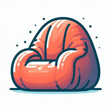 Comfortable armchair. Hand drawn vector illustration in cartoon style.のイラスト素材