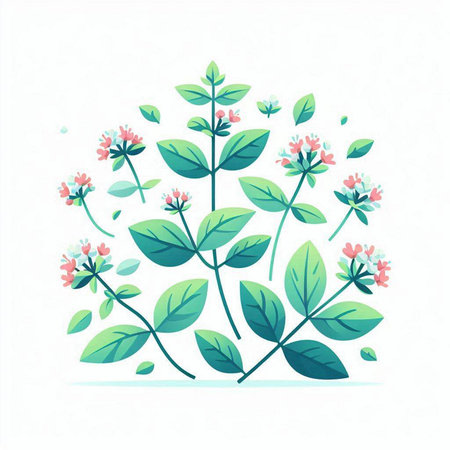 Vector illustration of a bunch of flowers and leaves on a white backgroundのイラスト素材