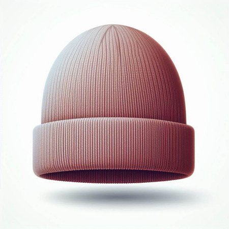 knitted hat isolated on white background. 3d render illustration.のイラスト素材