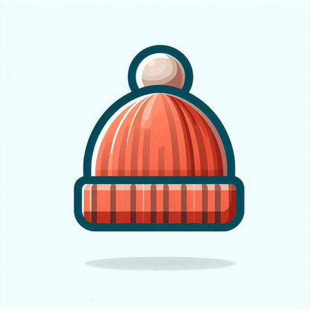 Winter hat icon. Vector illustration in cartoon style. Isolated on white background.のイラスト素材