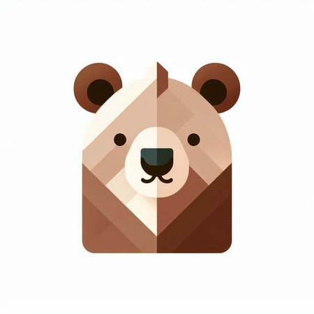 Illustration of a cute bear face on a white background. Vector illustration.のイラスト素材