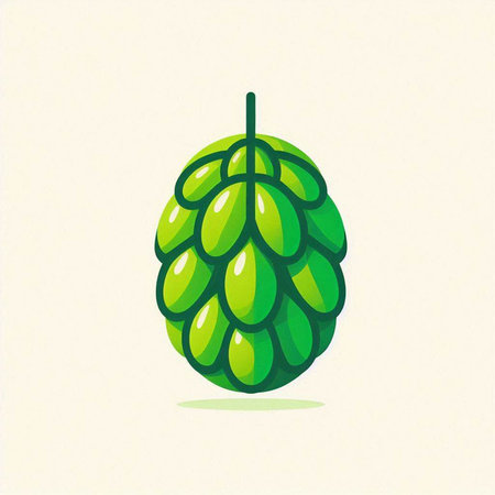 Illustration of green hop on a white background. Vector illustration.のイラスト素材